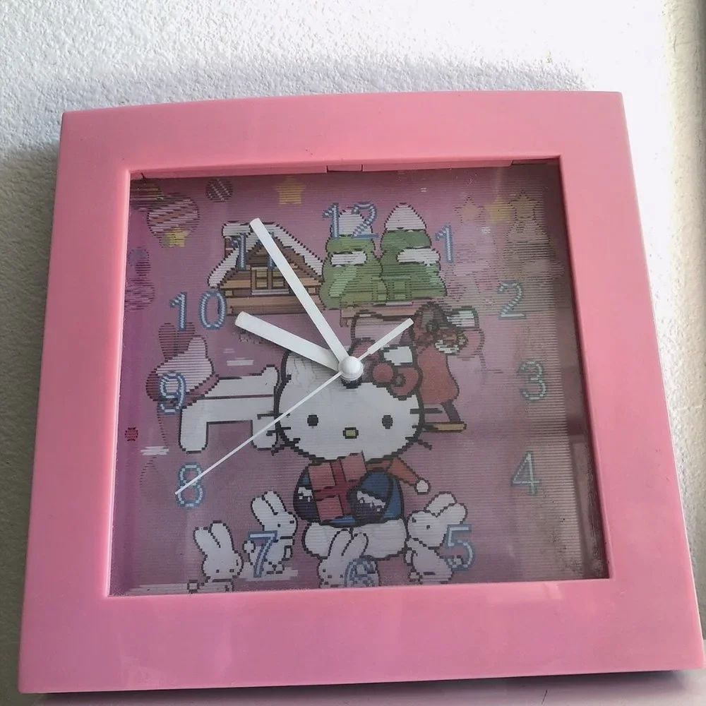 Hello kitty sanrio christmas wall clock